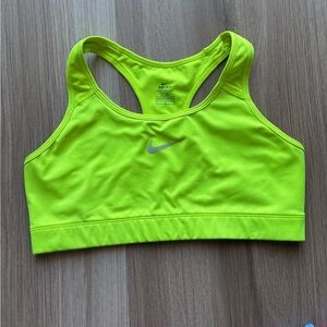Nike Dri-FIT Neon Yellow Racerback Medium Support Sports Bra